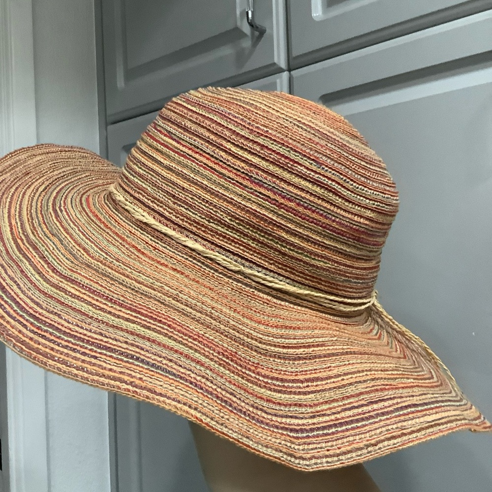 Sun Hat: Stylish Multicolor Wide Woven Brim Beach Wear, Cruise, Vacation Hat - Picture 4 of 7